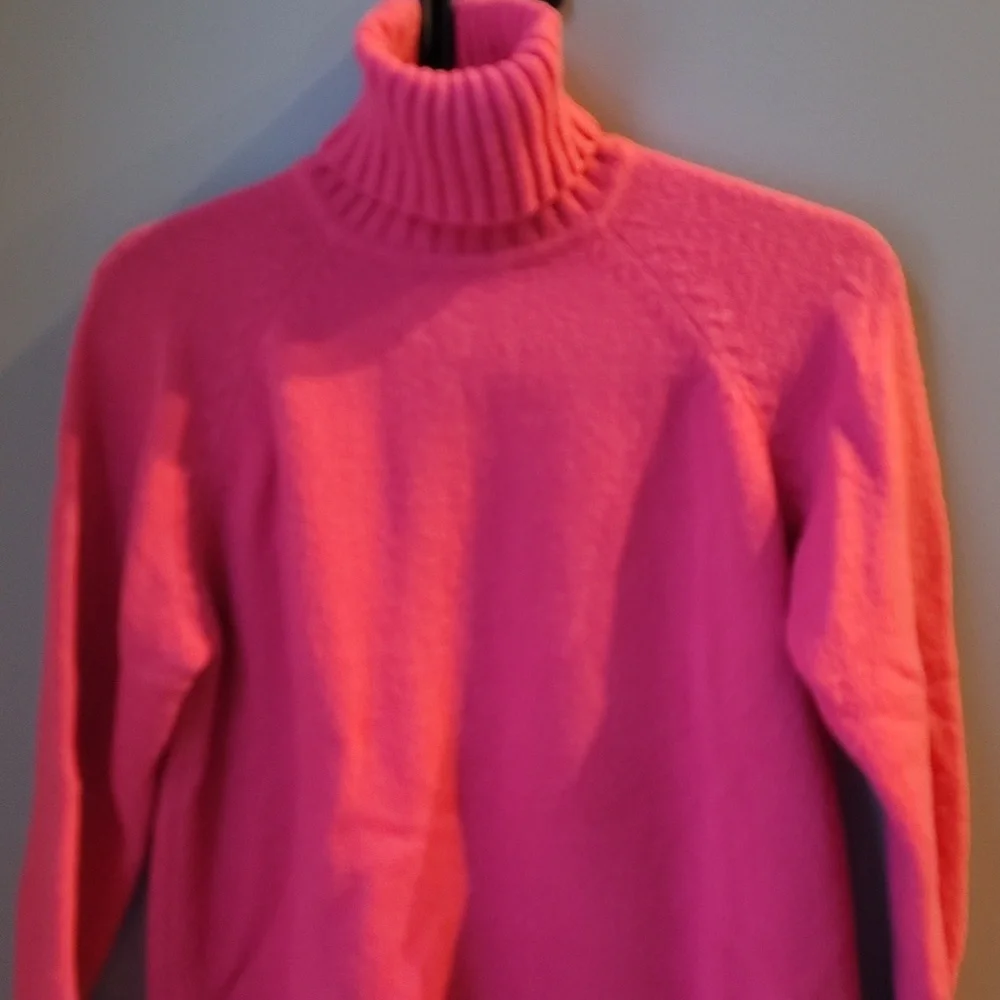 Women's Pink Turtleneck Sweater - Picture 2 of 4